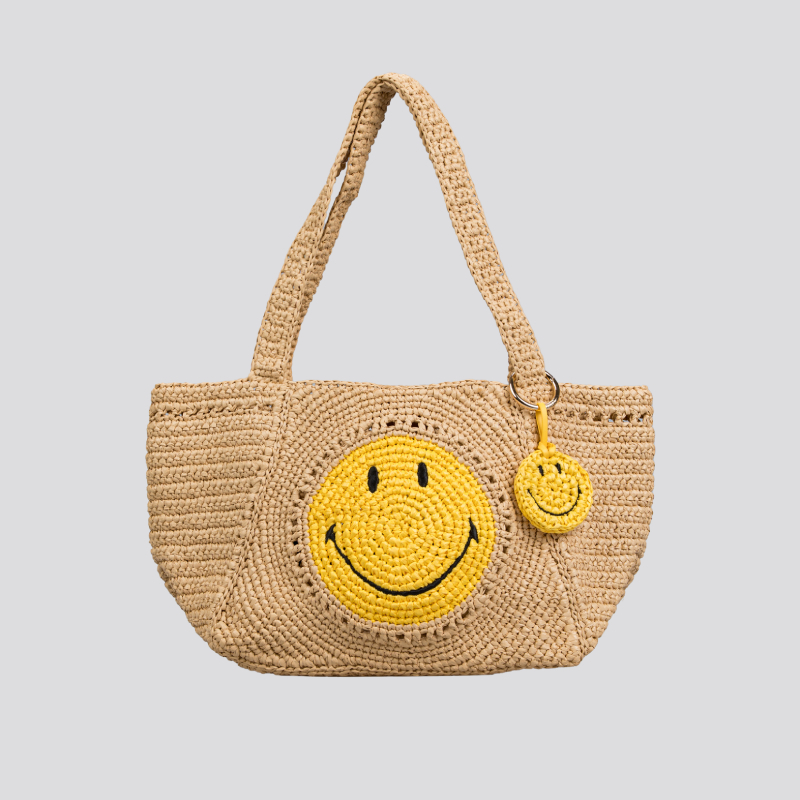 SMILEY® STRAW BEACH RAFFIA BAG
