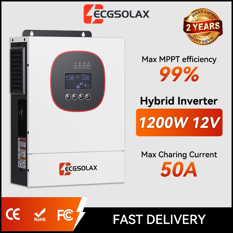 ECGSOLAX 1.2KW 12V Off Grid Solar Hybrid Inverter 50/60Hz Auto อินเวอร์เตอร์ไฮบริด พลังงานแสงอาทิตย์