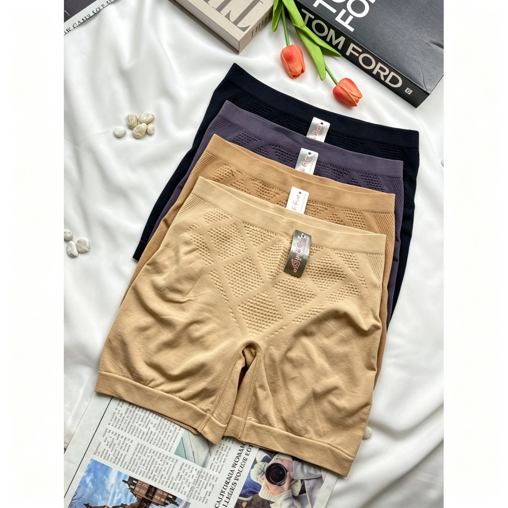 กางเกงผ้าทอ 3 ส่วน ไร้รอยต่อ ใส่กระชับพรางหุ่น สไตล์เกาหลี (ใส่ได้ 40-95 กิโล) รุ่น BSHOP Fitness & 
