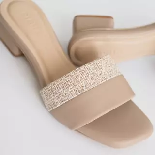 👡รุ่น Mixsy👡 รองเท้าส้นสูง 1.5 นิ้ว พื้นนุ่ม ดีไซน์ผ้าทวิตผสมหนัง ลุคคุณหนู เรียบหรู ใส่ง่ายทุกลุค PICHA.SHOES