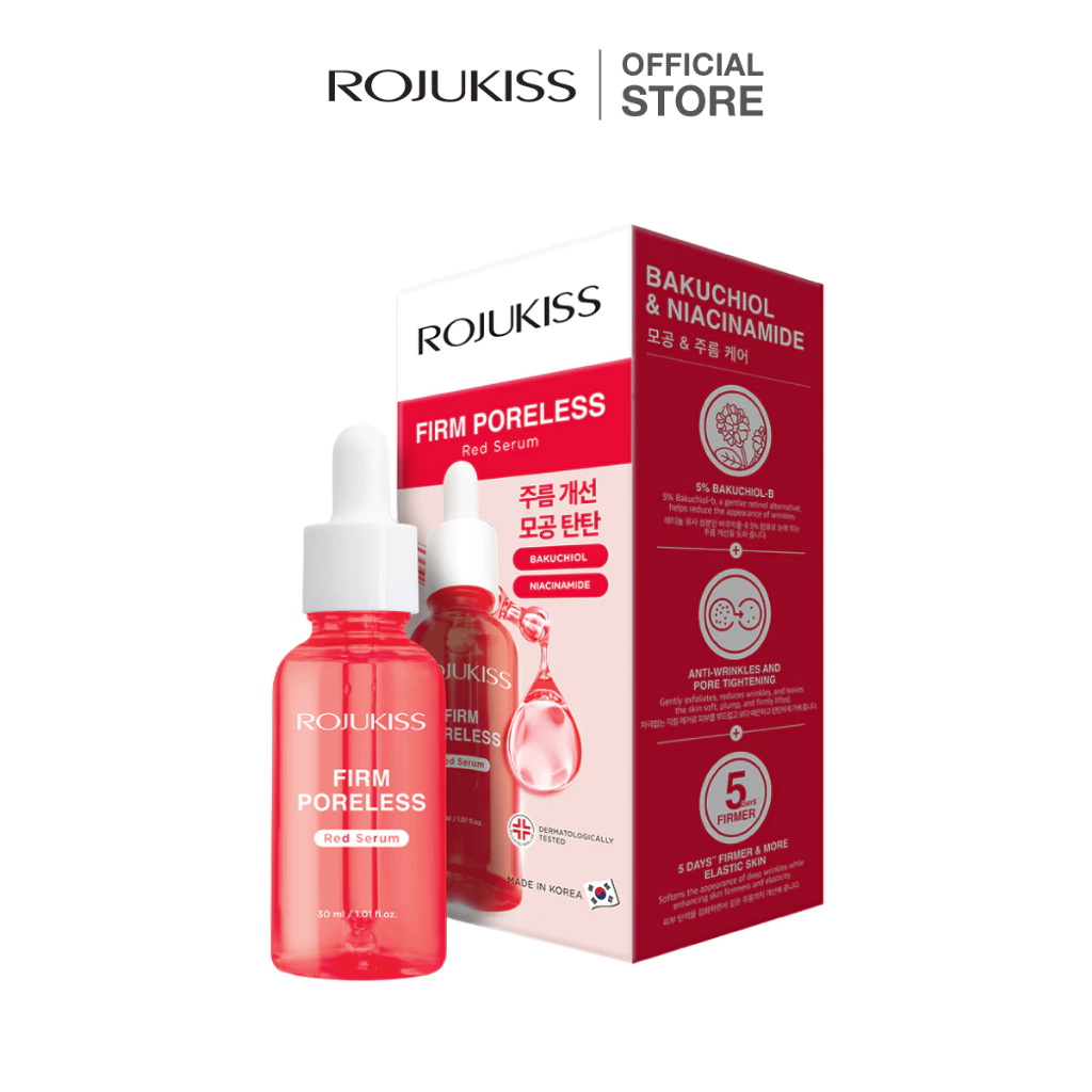 โรจูคิส เฟิร์ม พอร์เลส เรด เซรั่ม 30 มล. Rojukiss Firm Poreless Red Serum 30 ml (เซรั่มบำรุงผิว สกินแคร์ เกาหลี กระชับ) thumbnail 3