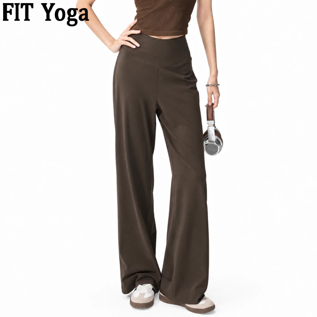 FitYoga กางเกงออกกำลังกายสาว รองเอวสูงทรงสี่เหลี่ยมหลวม มีความชี้ยวดี ลดรูปร่าง ระบายอากาศดี สำหรับวิ่ง ฝึกซ้อม และโยค้า