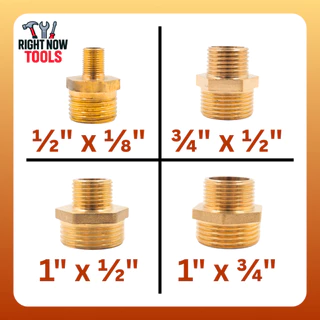 นิปเปิ้ลลด ทองเหลือง ข้อลดเกลียวนอก-นอก ข้อต่อทองเหลือง 1/4”x1/8” ถึง 1”x3/4”