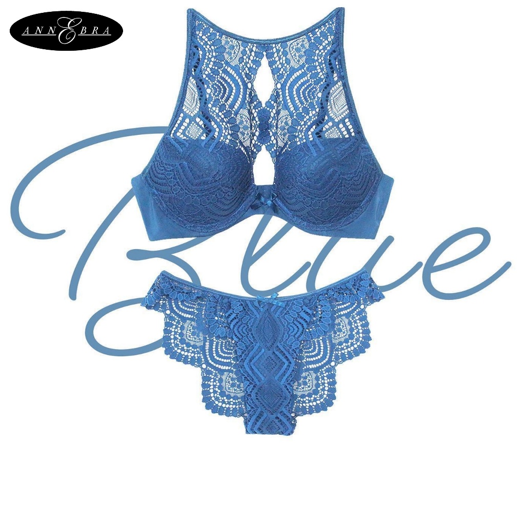 Annebra เซตบรา+กกน. บราเสริมทรง ตะขอหลัง มีโครง มีฟองน้ำ Push Up Bra+Panty SET รุ่น AB1-557/AU3-830