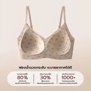 Masoomake เจลลี่บรา บราไร้ขอบ เสื้อชั้นในไม่มีโครง บราสาวอวบ เก็บเนื้อปลิ้น ผ้านิ่ม ใส่สบาย ไซส์ใหญ่ M-4XL 828