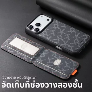 กระเป๋าสตางค์หนัง ลวดลาย แบบแม่เหล็ก สำหรับใส่บัตร พร้อมฟังก์ชัน Magsafe แม่เหล็กแข็งแรง