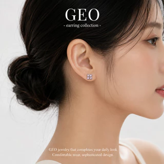 GEO CLOVERIA COLLECTION | ต่างหูแม่เหล็กดอกโคลเวอร์ ไม่ต้องเจาะหู เพชรคริสตัล ใส่สบาย ติดแน่น