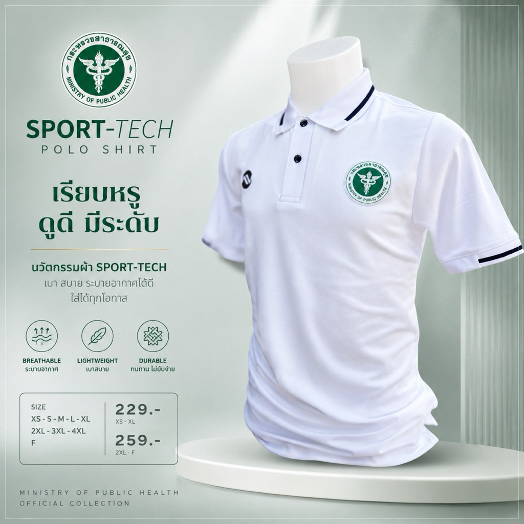 เสื้อโปโล POLO  "NXP-OO5 SPORT-TECH" โลโก้สาธา