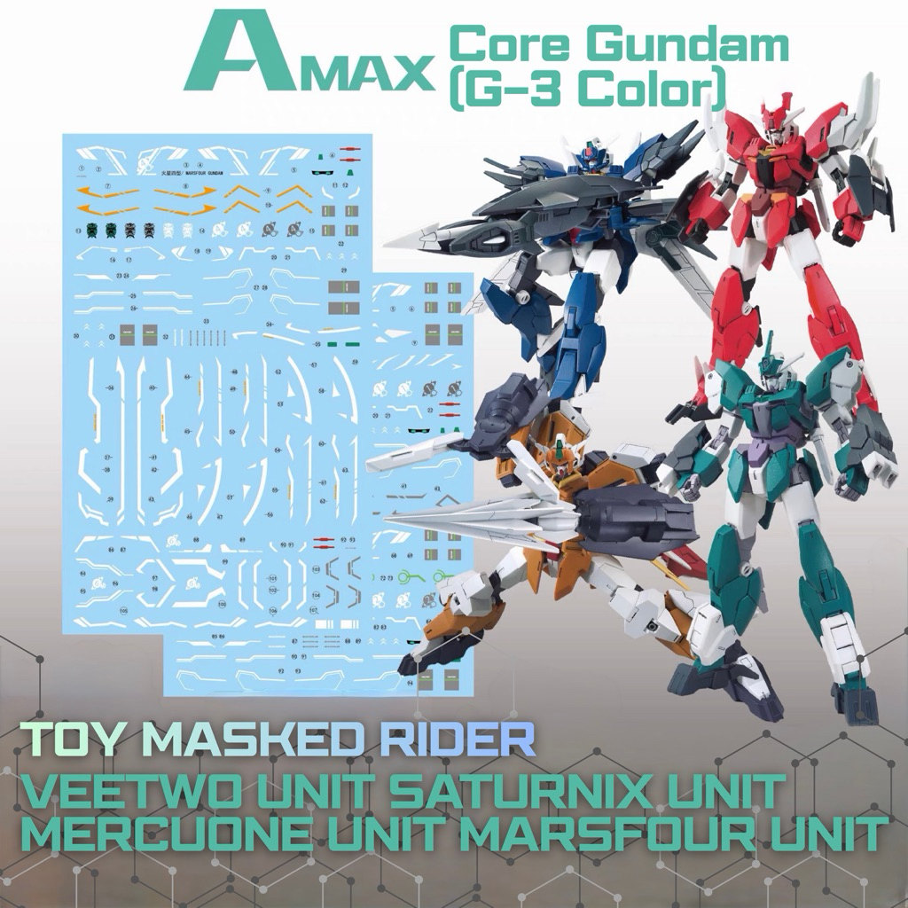⬜️ดีคอลน้ำ AMAX 1246 DECAL HG 1/144 CORE GUNDAM-VEETWO UNIT/SATURNIX UNIT/MERCUONE UNIT/MARSFOUR UNI