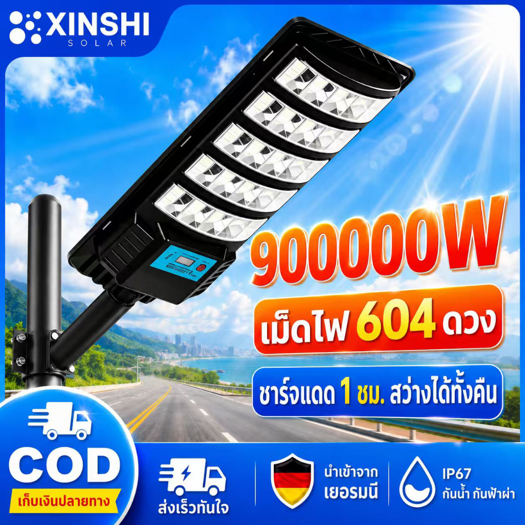 💡2026รุ่นใหม่💡 ไฟโซล่าเซลล์ IP68ระดับกันน้ำ ป้องกันฟ้าผ่า Solar Light ระบบการเหนี่ยวนำ