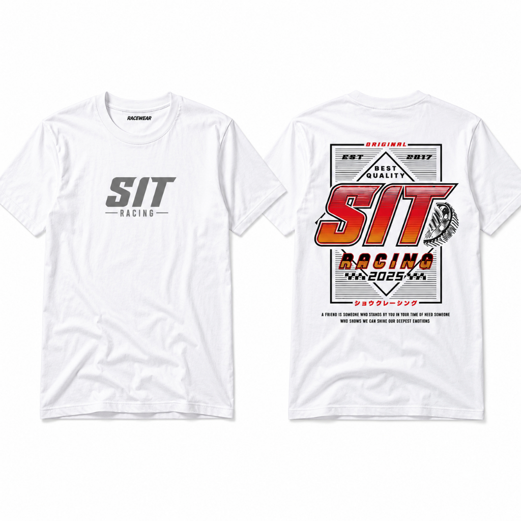 เสื้อยืด SIT RACING โลโก้หน้าอกสีเงิน