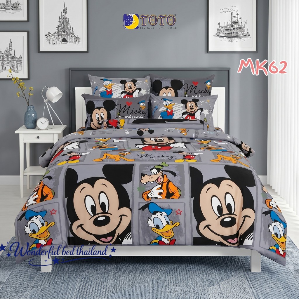 TOTO MK62  ลายมิกกี้เม้าส์~Mickey Mouse ชุดเครื่องนอน ลิขสิทธิ์แท้ 100% จากแบรนด์ TOTO