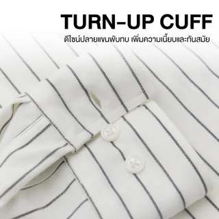 Yuedpao Ultimate Stretch Stripe - Men's Chalk Stripe Long Sleeve Shirts (Regular Fit) เสื้อเชิ้ตลายทางผู้ชาย เสื้อเชิ้ต