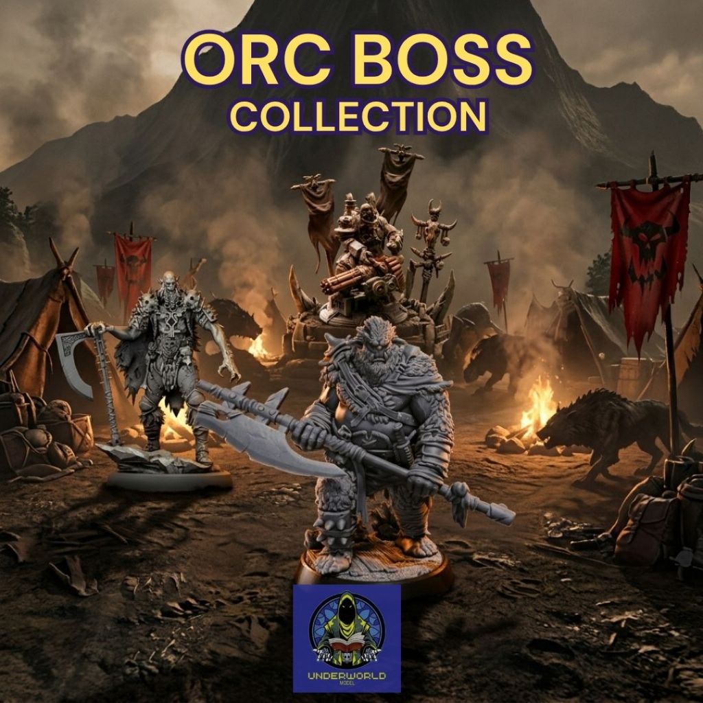 Orc Bosses & Warchiefs Collection - รวมบอสและหัวหน้าเผ่าออร์ค | DnD Miniature พิมพ์ตามสั่ง