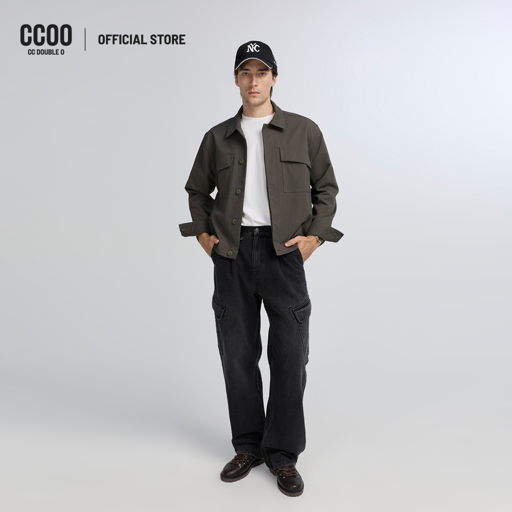 CC DOUBLE O BLACK POCKET CARGO JEANS ผู้ชาย กางเกงยีนส์คาร์โก้สีดำแต่งกระเป๋า รุ่น O26WGMA061 (AW26 #P1)