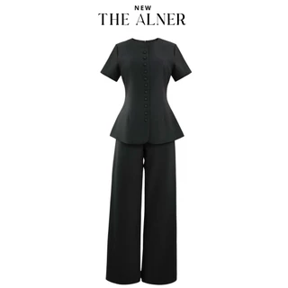 Thealner-AN271 (เซตเสื้อคอกลมแต่งกระดุมหน้า กก.ขายาว)