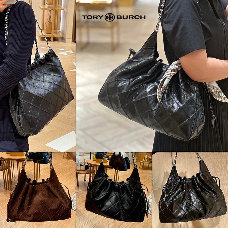 🛍️ของแท้ 💯 TORY BURCH Fleming กระเป๋าหนังลายเพชร สะพายไหล่ ขนาดใหญ่ หรูหรา ใช้งานได้จริง