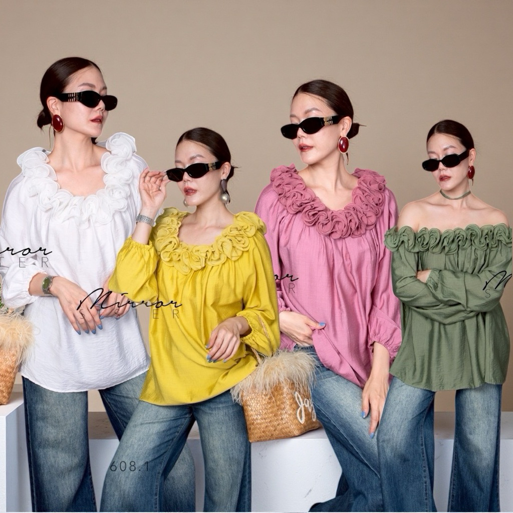 MirrorsisteR 60608.1 เสื้องานดีเทลช่วงคอเสื้อที่แต่งระบาย