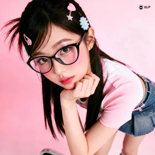 ALP Kitty แว่นสายตาสั้น ค่าสายตา -50 ถึง -400 และค่าสายตาปกติ ทรงตาแมว ขานิ่ม น้ำหนักเบา ALP-BB0145