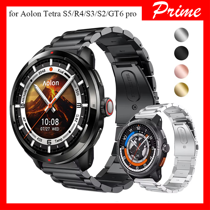 สายสแตนเลสสำหรับ Aolon Tetra S5/R4/S3/S2 โลหะสายรัดข้อมือสำหรับ Aolon Navi R4 ultra/R3/Curve 3 Ultra