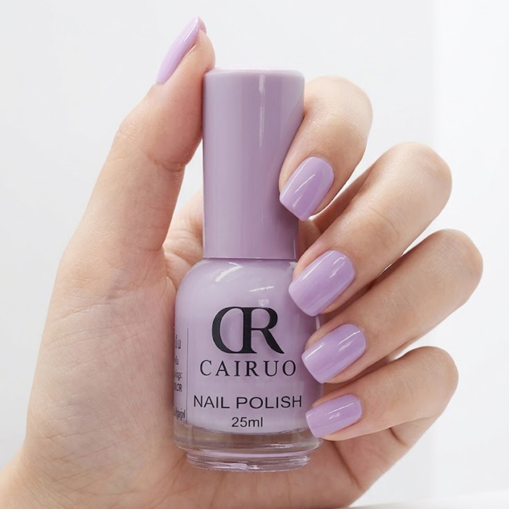 สีทาเล็บ  fasion color cairuo สีสวย ส้มอ่อน ม่วงอ่อน ออกแฟชั่นnail polish  ยาทาเล็บลุคใหม่ขวดใหญ่