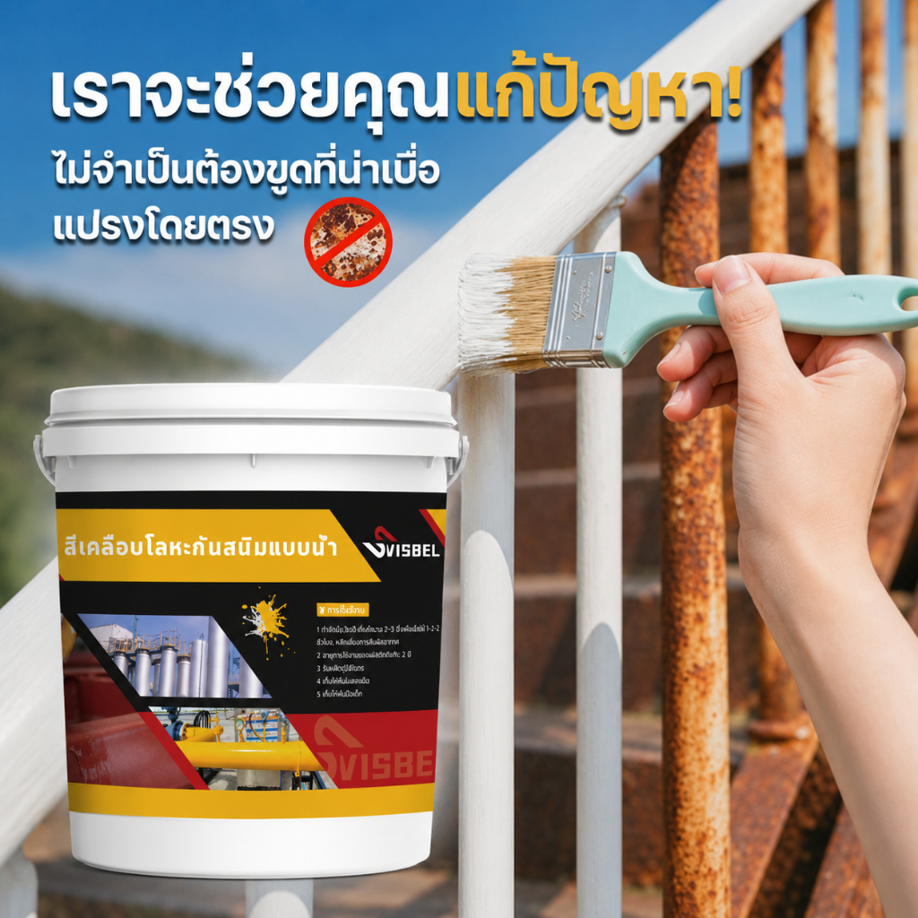 【แห้งเร็ว】SVISBEL สีทาเหล็ก 1kg กันน้ำ กันแดด กันความชื้น ในคงสีและป้องกันสนิมหยุด