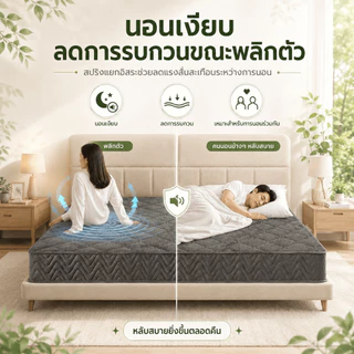 DreamHug ที่นอนสปริง หนา 8 นิ้ว 6 ฟุต/5 ฟุต/3.5 ฟุต แข็งแรงทนทาน รองรับสรีระได้ดีไม่รบกวนคน
