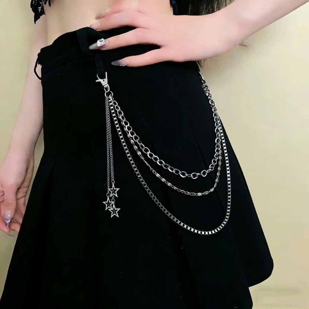 SBS โซ่กางเกงกระโปรงเงินหลายชั้นจี้ดาว สไตล์วายทูเคย์หวานเท่ สาวแซ่บต้องมี