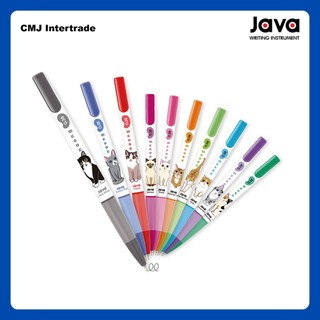 JAVA NAONG ปากกาลูกลื่น ลายแมวน่ารัก ขนาด 0.38 มม. มีน้องแมวให้เลือกถึง 9 สี เขียนลื่น เส้นคม