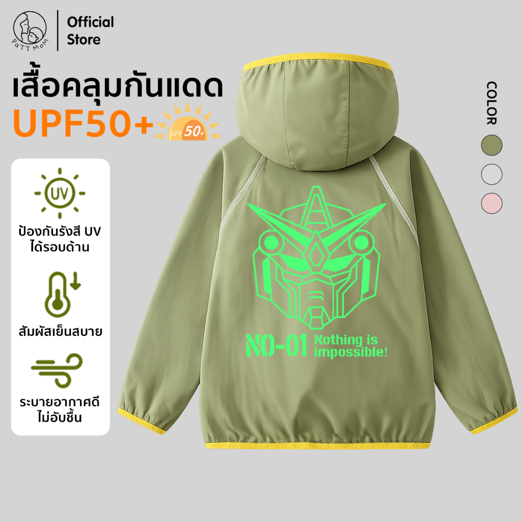 Patt Mom เสื้อกันแดด รุ่นใหม่ เสื้อคลุมแขนยาว สำหรับเด็ก กันแดด กันลม ใส่สบาย ระบายอากาศ เสื้อผ้าเด็กโต (B002-BJC613)