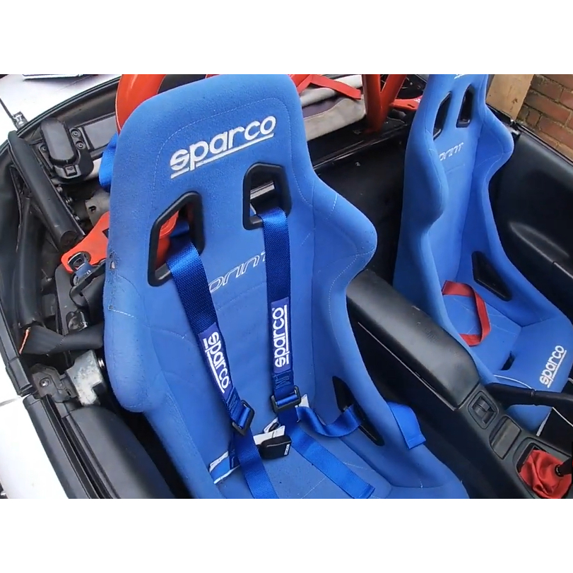 เข็มขัดนิระภัย Sparco harness safety belt 4 Point Red Black Blue แบบล็อค 2 จุด Sparco Club H-4 4 Poi