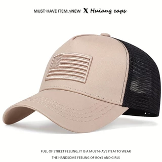 แฟชั่นเบสบอลหมวกอเมริกาธง Snapback หมวกปรับสำหรับกีฬากลางแจ้งหมวก Hip Hop หมวกอินเทรนด์สีทึบ