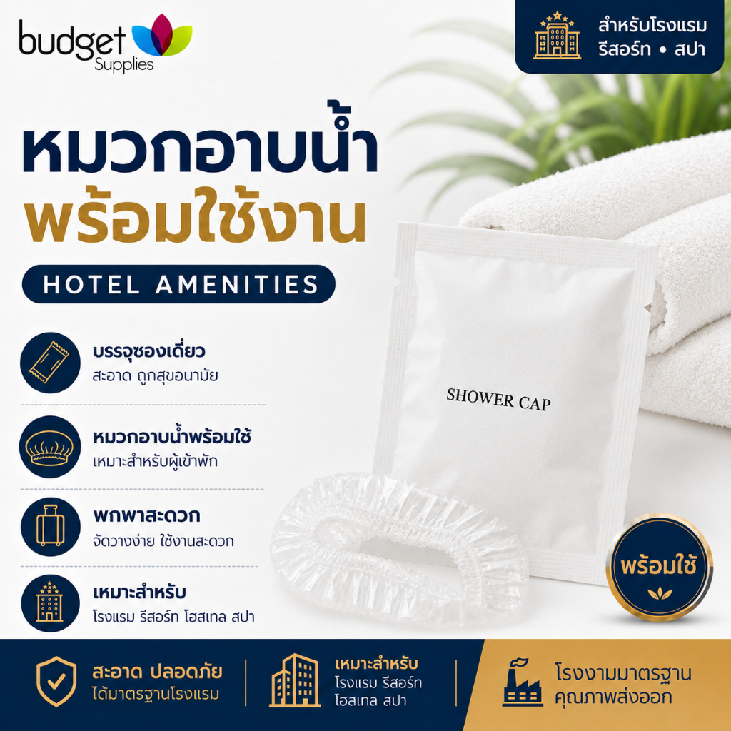 หมวกคลุมผม รุ่นไวท์เปเปอร์ (1 ชิ้น/ซอง) จำนวน 250 ซอง