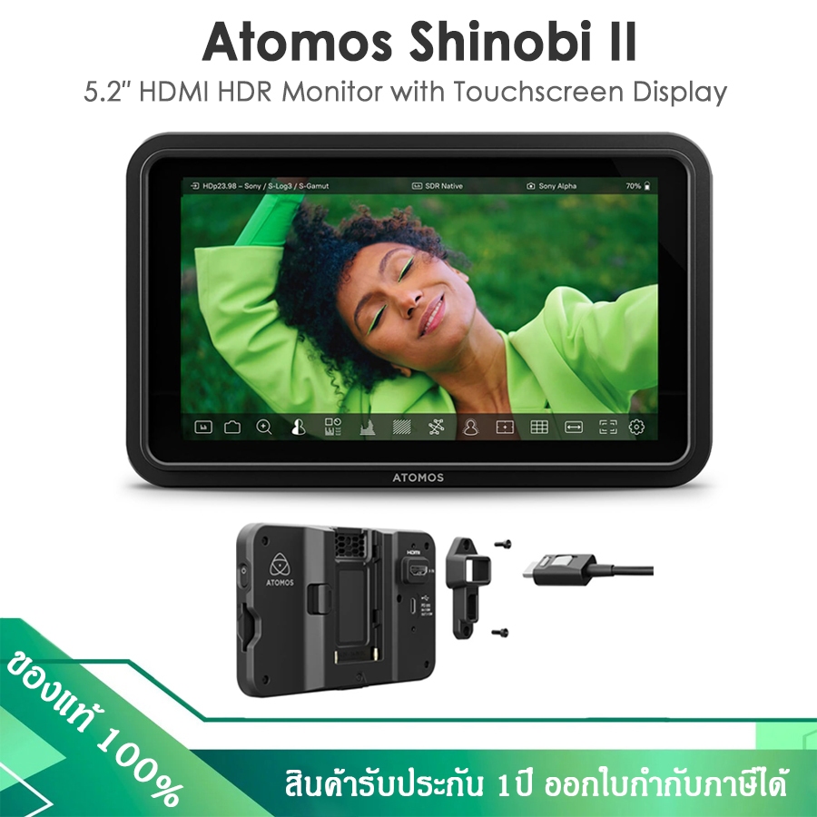 ATOMOS SHINOBI II Monitor จอมอนิเตอร์ระบบสัมผัส 5.2 นิ้ว HDMI HDR ความละเอียด 1920x1080 สว่างถึง 150