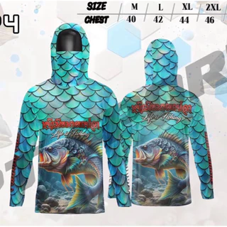 เสื้อตกปลาคำคมมีฮู้ดเเละผ้าบัพเท่ๆ กันเเดดกัน uv ครบจบในตัวเดียว