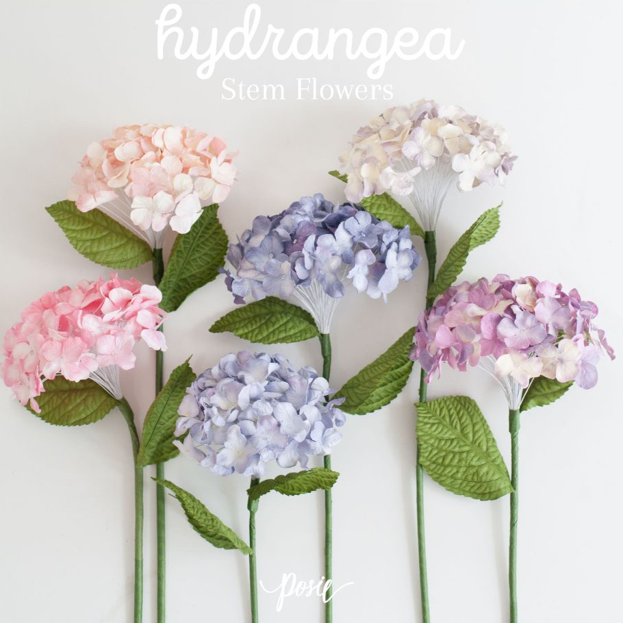 POSIE Hydrangea Artificial Flower โพซี่ ดอกไฮเดรนเยีย ดอกไม้ประดิษฐ์จากกระดาษสา สูง 16 นิ้ว มีกลิ่นห
