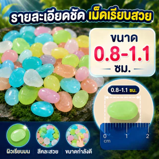 [WEIYI] 100 ชิ้น ก้อนกรวดเรืองแสง หลากหลายสี สำหรับตกแต่งสวนและตู้ปลา DIY มี 10 สี ให้เลือก