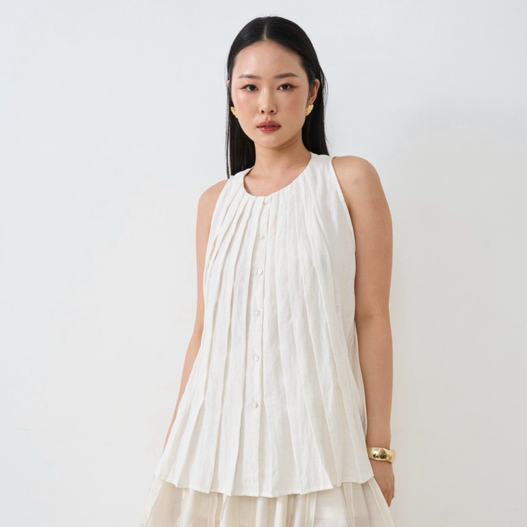 Ripple Linen Top by MAMIL