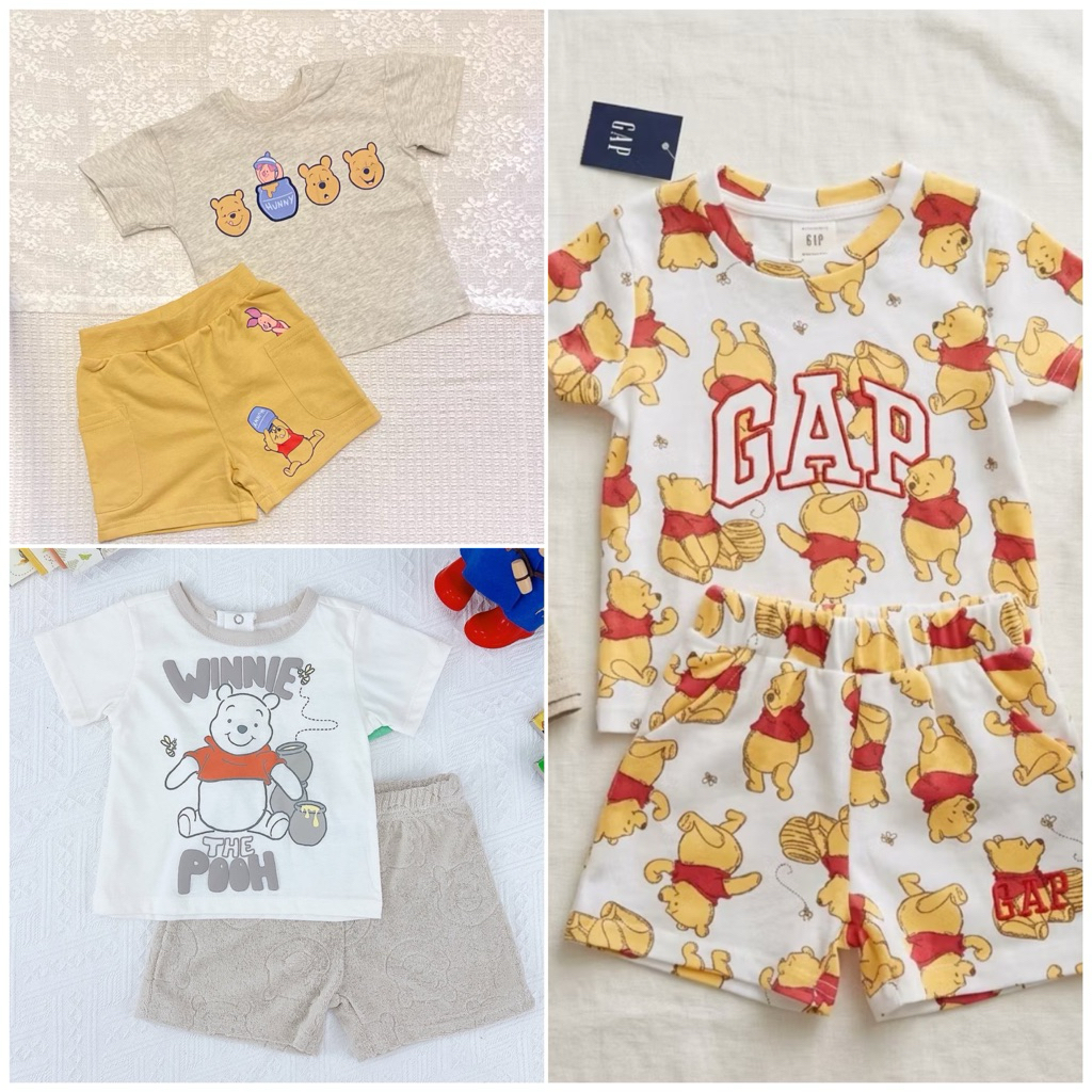 amilybabyshop : ชุดเด็กแรกเกิด-สิบขวบ ชุดเซต เสื้อ+กางเกง Disney baby Winnie The Pooh สินค้าพร้อมส่ง