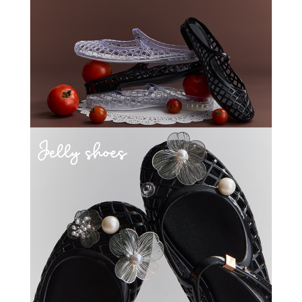 (พร้อมส่ง)Jelly Buckle me รองเท้าใสตกแต่งcharms ได้ น่ารักมากก (ได้เฉพาะรองเท้า ไม่รวมอะไหล่)