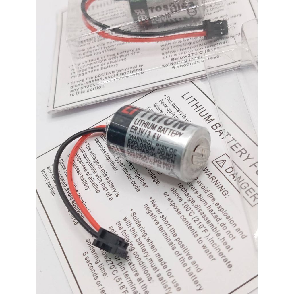 Toshiba ER3V ขนาด 3.6 เเจ็คสีดำ โวลต์.เป็นแบตเตอรี่ชนิด Lithium แบบไม่ชาร์จซ้ำ สินค้าใหม่ จัดส่งเร็ว