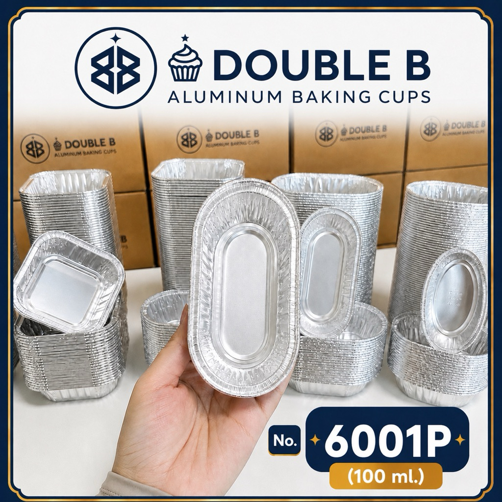 ถ้วยฟอยล์ 6001P ( ถ้วย + ฝาปิด) ** 100 ชุด**