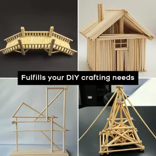 50ชิ้น แท่งไม้ diy ไม้แท่งกลม ไม้ไอติมแท่งแบบกลม สำหรับงานประดิษฐ์ DIY เส้นผ่าศูนย์กลาง 5 มมความยาว 200มม.-300มม.