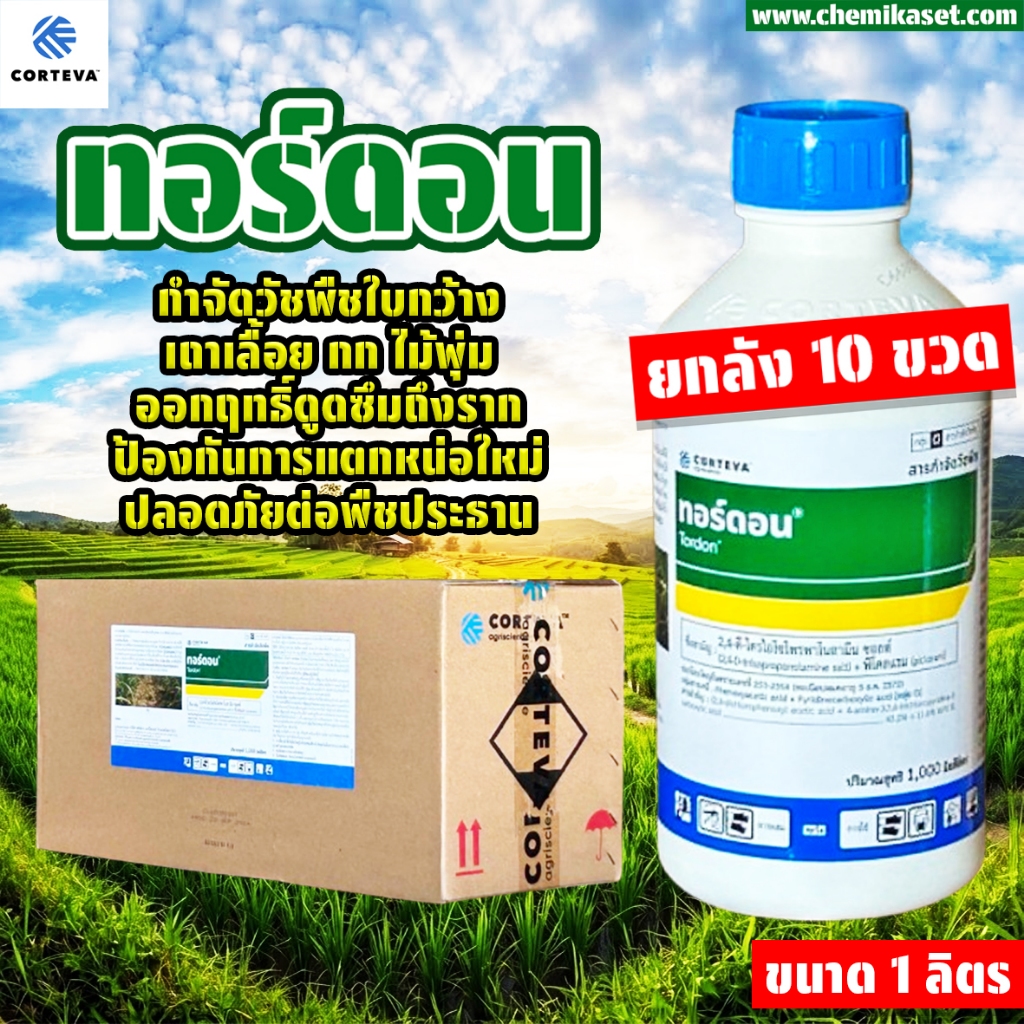 (ยกลัง10ขวด) ทอร์ดอน ขนาด 1 ลิตร สารกำจัดวัชพืชในนาข้าว ไร่อ้อย