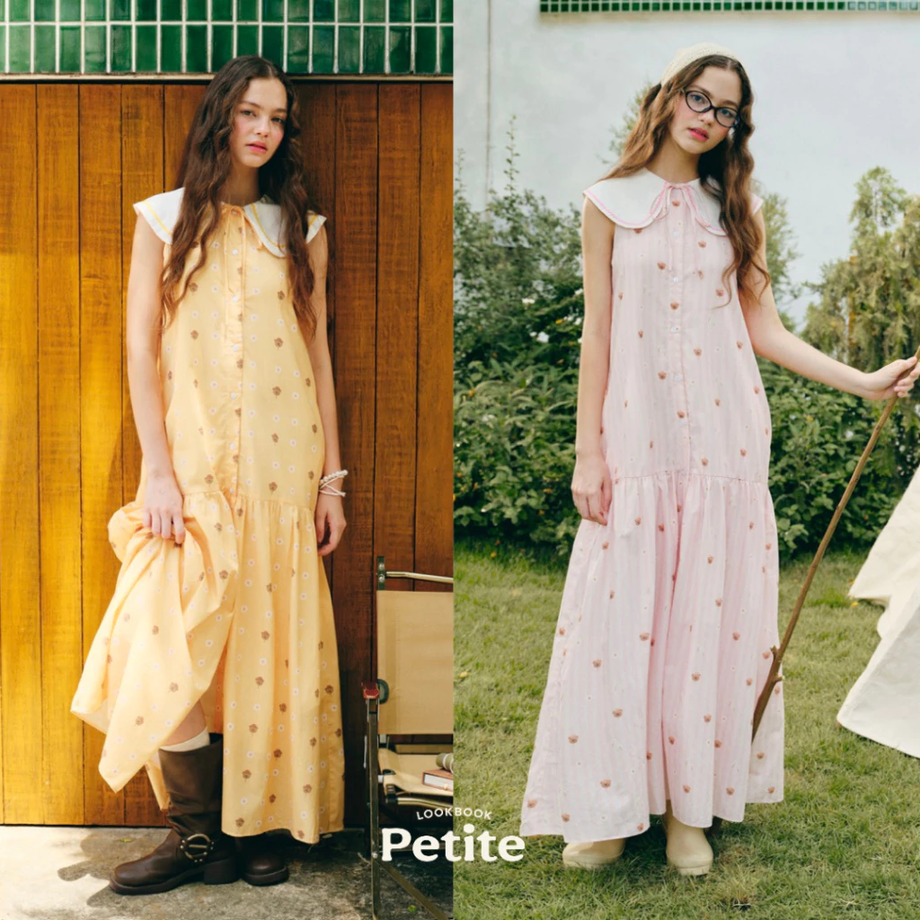lookbookpetite x saeson | s'more dress (adult) สี pink daisy field, golden daisy field
