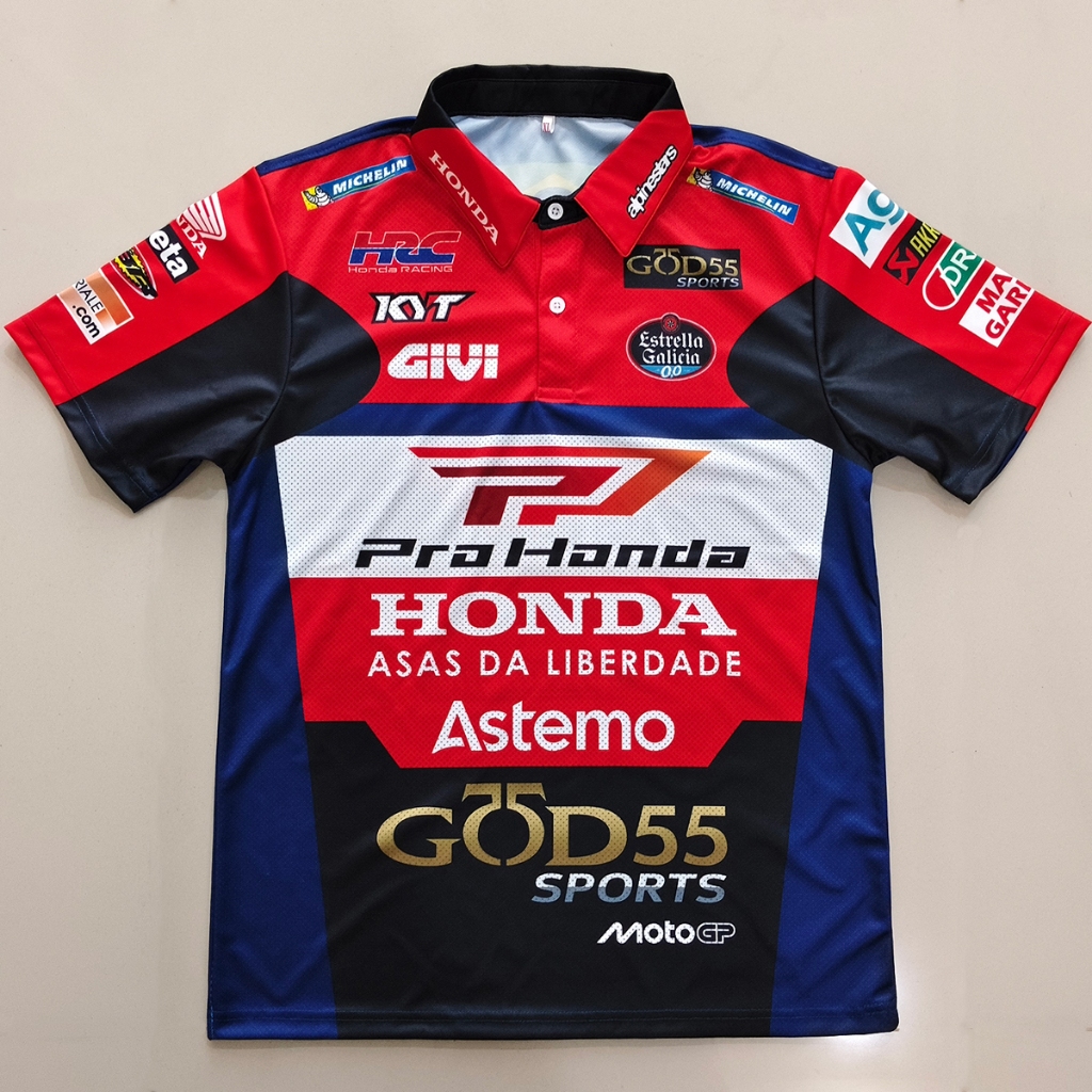 เสื้อ MotoGP เสื้อโปโลโมโตจีพีทีม แอลซีอาร์ ฮอนด้า #MG0283 รุ่น Moreira#11พิมพ์ทั้งตัว ไซส์ S-5XL