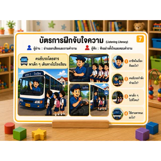 ฟังปุ๊บ ตอบปั๊บ การ์ดฝึกการฟัง พร้อมคิดวิเคราะห์ เสริมพัฒนาเด็ก 5-10 ปี (1ชุด มี 5 หมวด) รวม 40 สถานการณ์