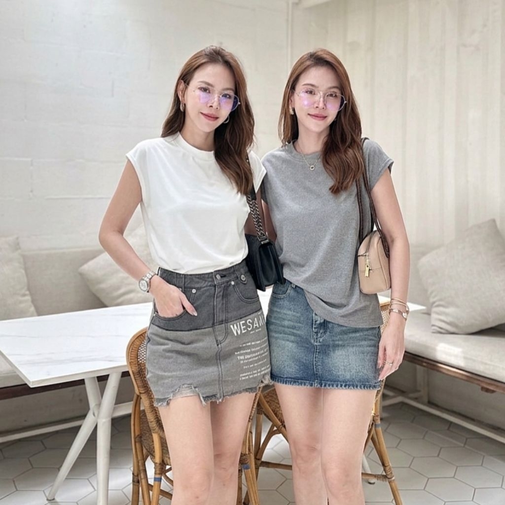 Deezy เสื้อยืดคอกลมแขนล้ำ ผ้าCottonPony