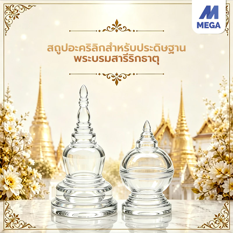 ครอบพระอะคริลิค เจดีย์ใส่พระธาตุ เจดีย์ทรงไทยอะคริลิคใส ฝาเกลียว ผอบใส่เกศา ผอบอะคริลิค ผอบ ฝาเกลียว ผอบใส่พระธาตุ