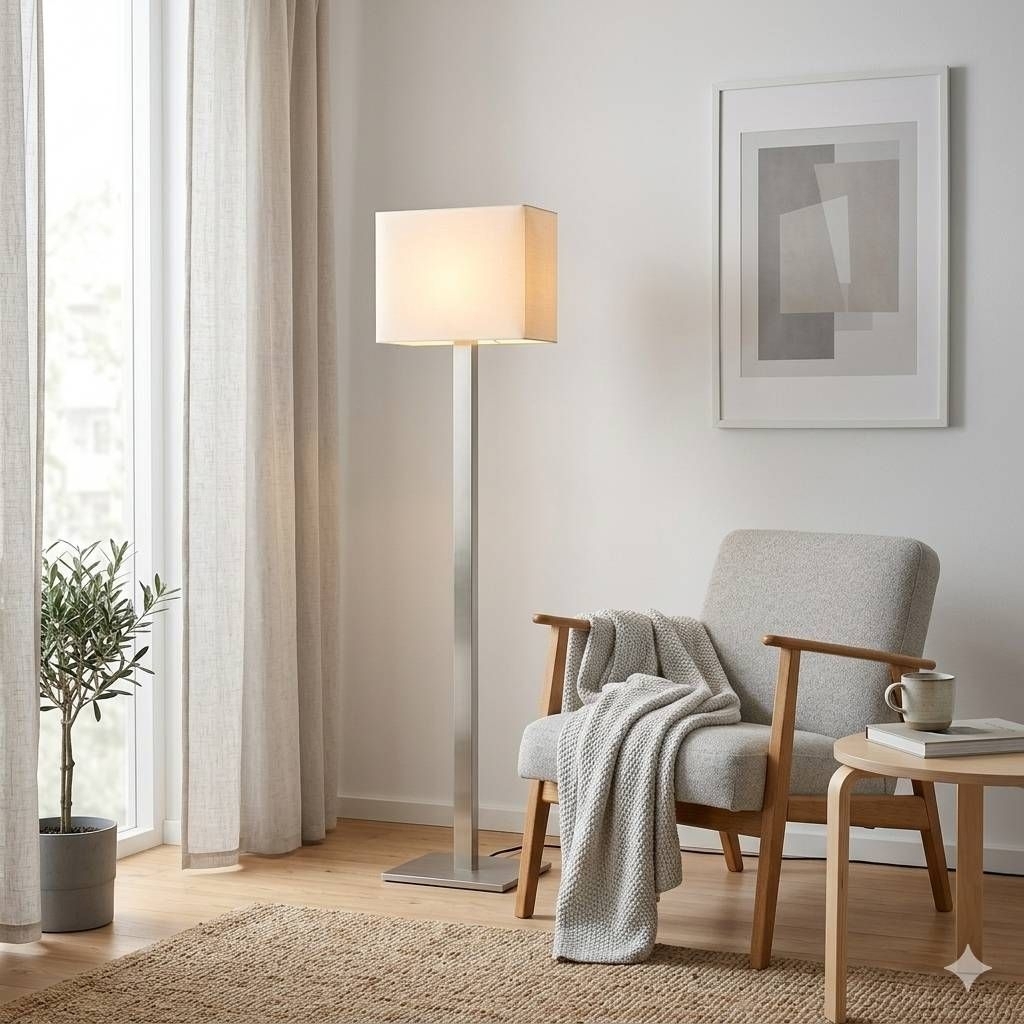 [ของแท้​จาก​ IKEA]​ TOMELILLA ทูเมอลิลลาโคมไฟตั้งพื้น, ชุบนิกเกิล/ขาว, 150 ซม.​